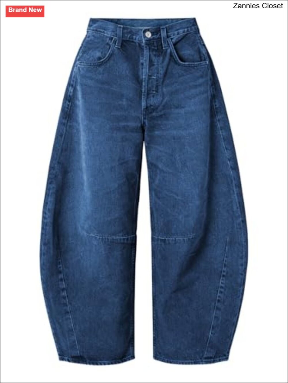 Cotton Barrel Jeans Boyfriend Denim Casual Baggy Wide Leg Mid Rise